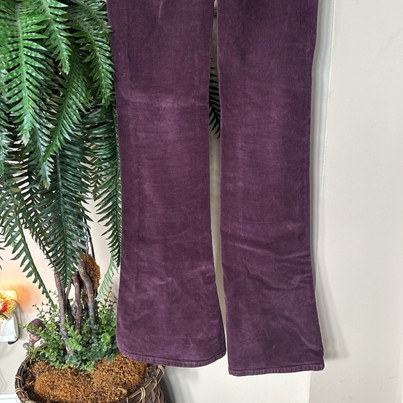 Paige Corduroy High Rise Lou Lou Pants Boot Cut Flare Burgundy Fall Tall Long - Picture 12 of 16